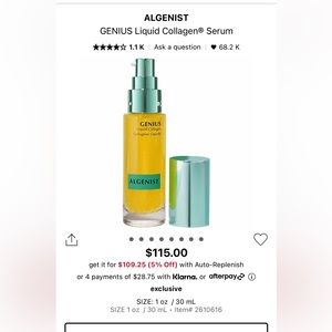 Algenist Pro Collagen New with plastic wrap